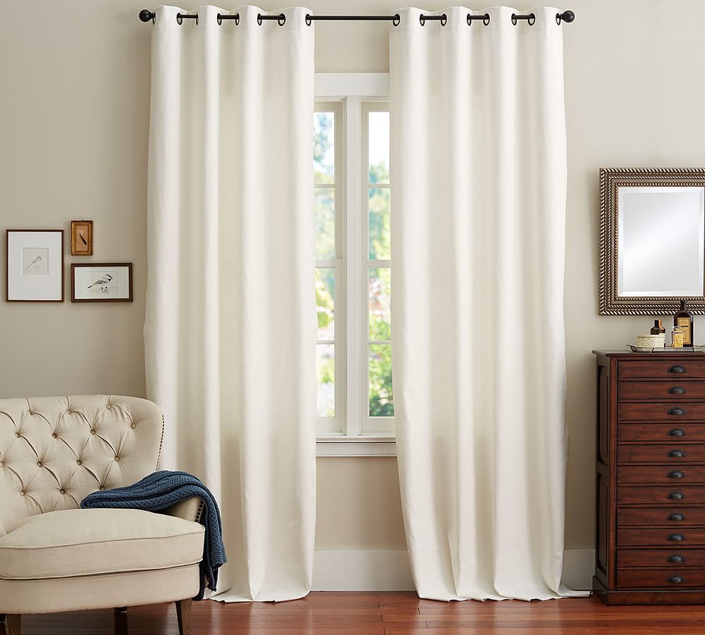 Emery Linen Grommet Blackout Curtain Pottery Barn