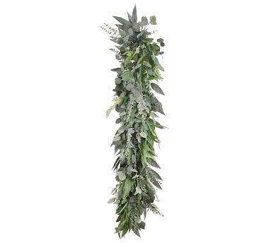 Faux Eucalyptus Mix Garland, 5' | Pottery Barn