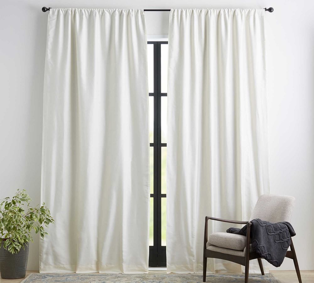 Dupioni Silk Rod Pocket Blackout Curtain Pottery Barn