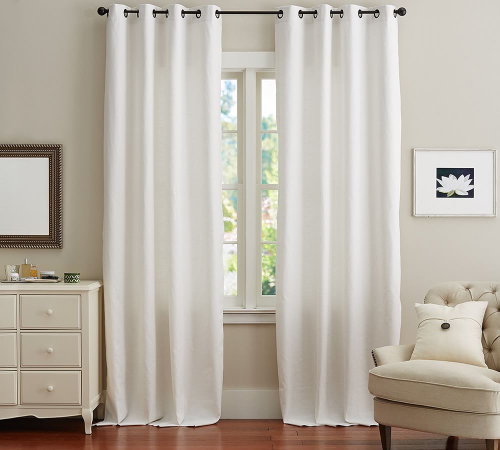 Emery Linen Grommet Blackout Curtain Pottery Barn