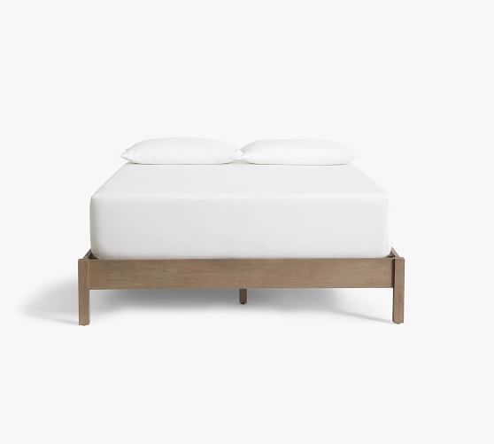 Wood Platform Bed Frame Pottery Barn, White Wood Bed Frame Queen No Headboard