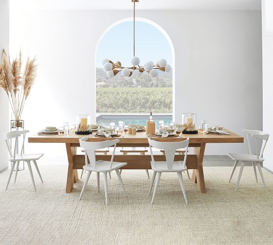 Modern Farmhouse Extending Dining Table, Dining Room Chairs For Farm Table