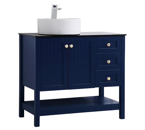 Dila 36 Single Sink Vanity Pottery Barn, Design Element Mason Blue Vanity