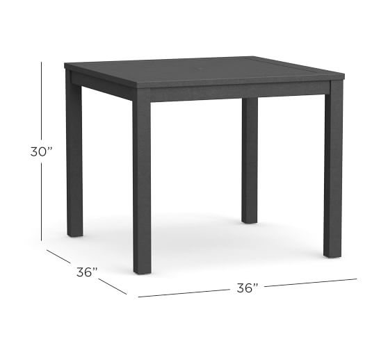 Indio 36 Metal Square Patio Dining, 36 Inch Square Dining Table