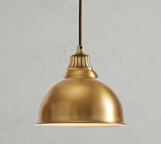 pottery barn brass pendant