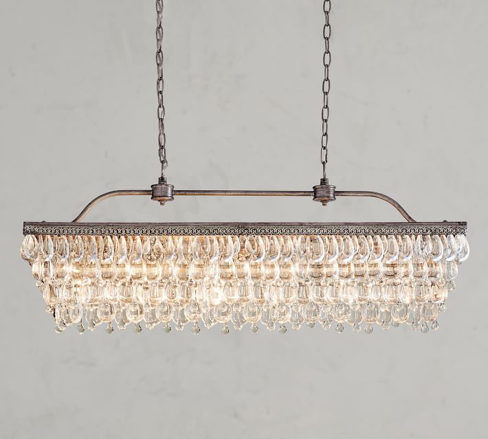 clarissa glass drop rectangular chandelier