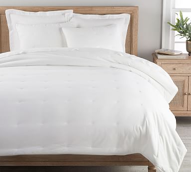 Belgian Flax Linen Comforter White, Pottery Barn Twin Bedding
