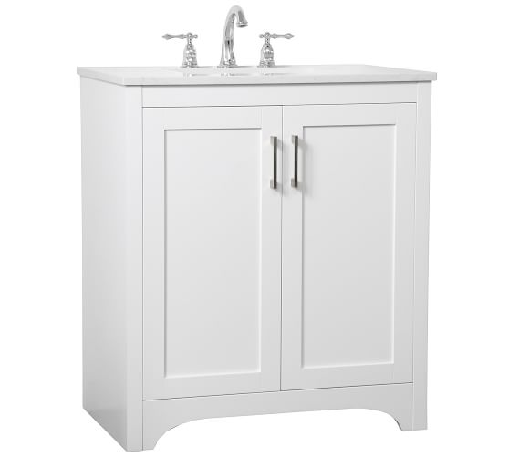 Cedra 30 Single Sink Vanity Pottery Barn, White 30 Inch Bathroom Vanity With Sink