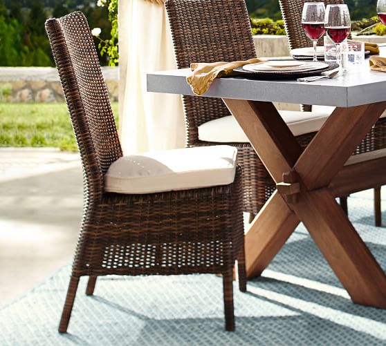 Torrey Indoor Outdoor All Weather Wicker Dining Chair Espresso Pottery Barn