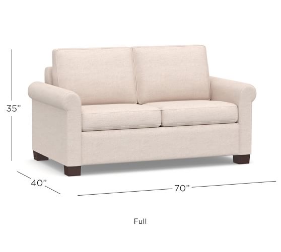 Cameron Roll Arm Upholstered Deluxe, 70 Inch Sleeper Sofa