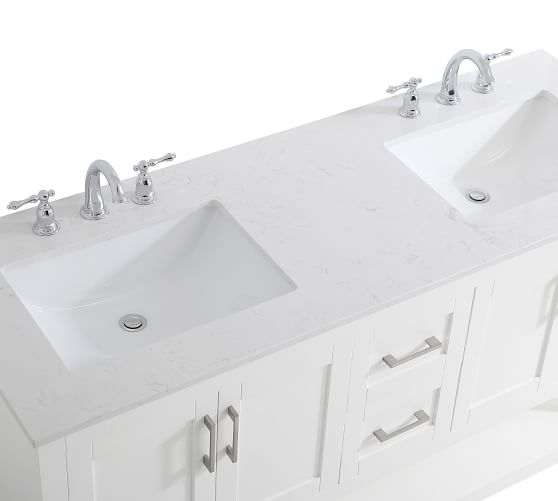 Belleair 60 Double Sink Vanity, Double Vanity Countertop Dimensions