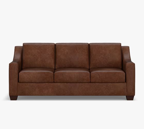 York Slope Arm Leather Sofa Collection Pottery Barn York Slope Arm Leather Sofa Collection, Pottery Barn Leather Sofa