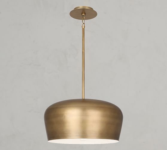 pottery barn gold pendant light