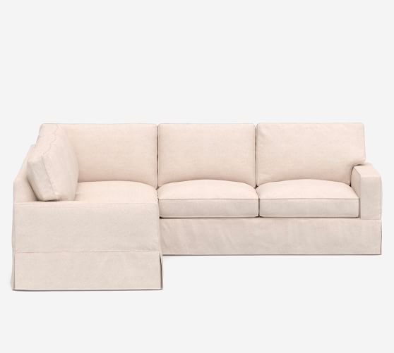 Pb Comfort Square Arm Slipcovered 3 Piece L Sectional Pottery Barn