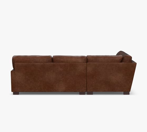 Turner Square Arm Leather Return Bumper, Leather And Suede Sectional