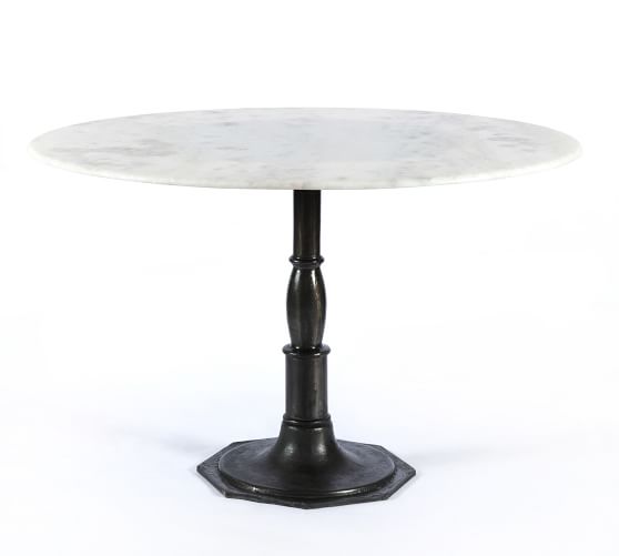 Christie Round Marble Pedestal Dining, Round Marble Table
