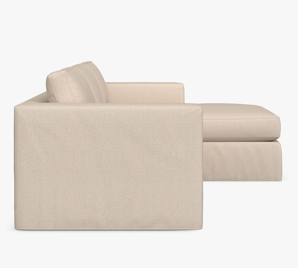 Carmel Square Arm Slipcovered Sofa Chaise Sectional Pottery Barn