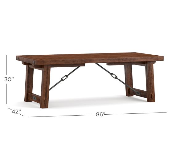 Benchwright Extending Dining Table, Pottery Barn Benchwright Sofa Table