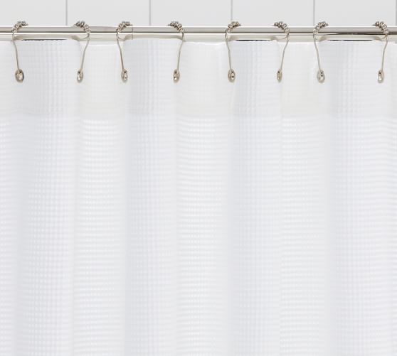 Waffle Weave Cotton Shower Curtain, Canvas Shower Curtain