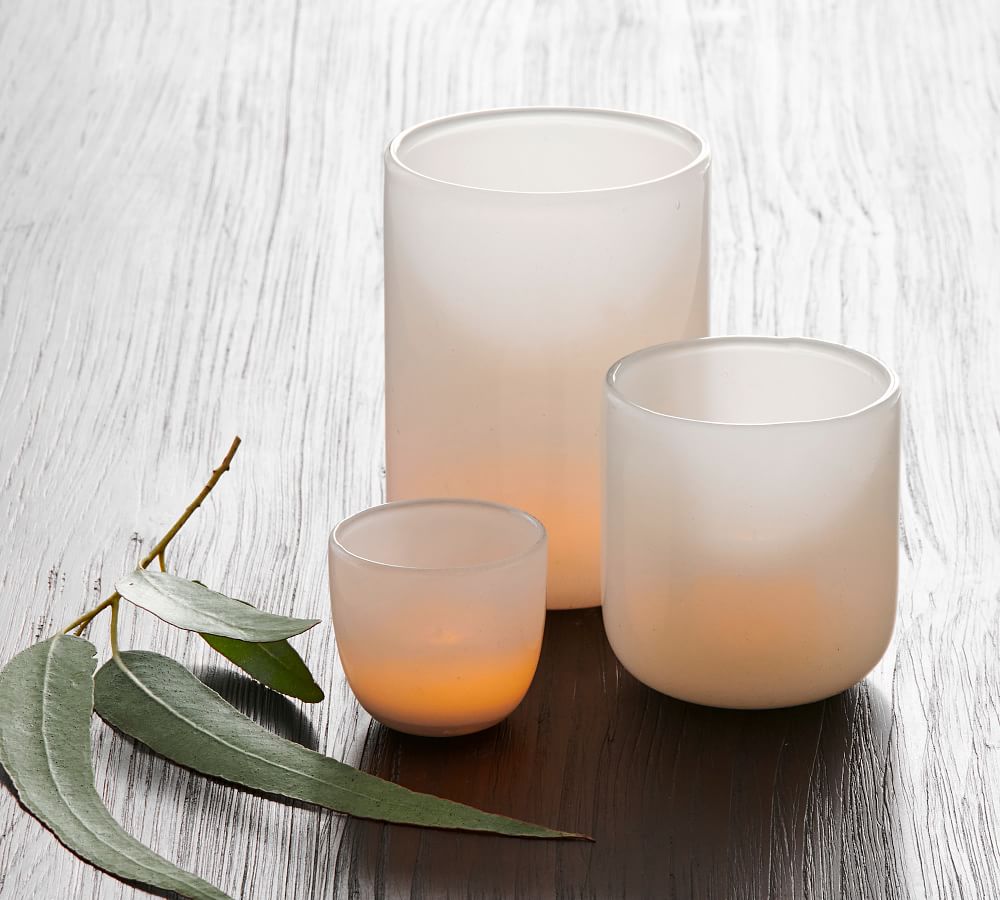 Modern Glass Votive Candle Holder White Pottery Barn