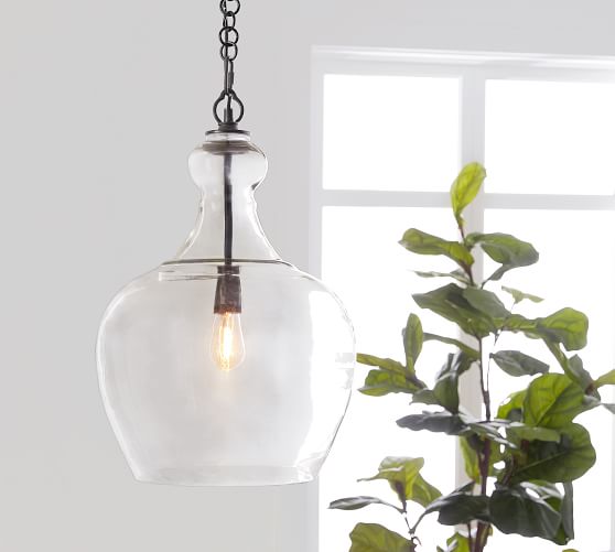 Flynn Recycled Glass Pendant Pottery Barn, How To Change A Shade On Pendant Light