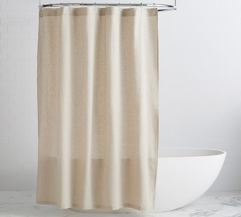 Rory Textured Stripe Cotton Shower Curtain Pottery Barn