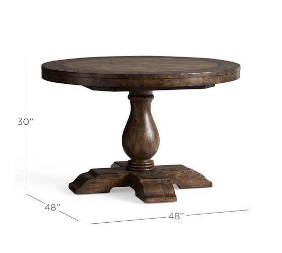 Lorraine Round Pedestal Extending, 48 Inch Round Dining Table With Leaf