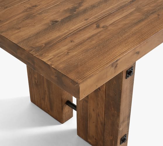 North Reclaimed Wood Extending Dining, Weathered Wood Dining Table