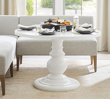 Dawson Round Pedestal Dining Table, White Round Pedestal Kitchen Table