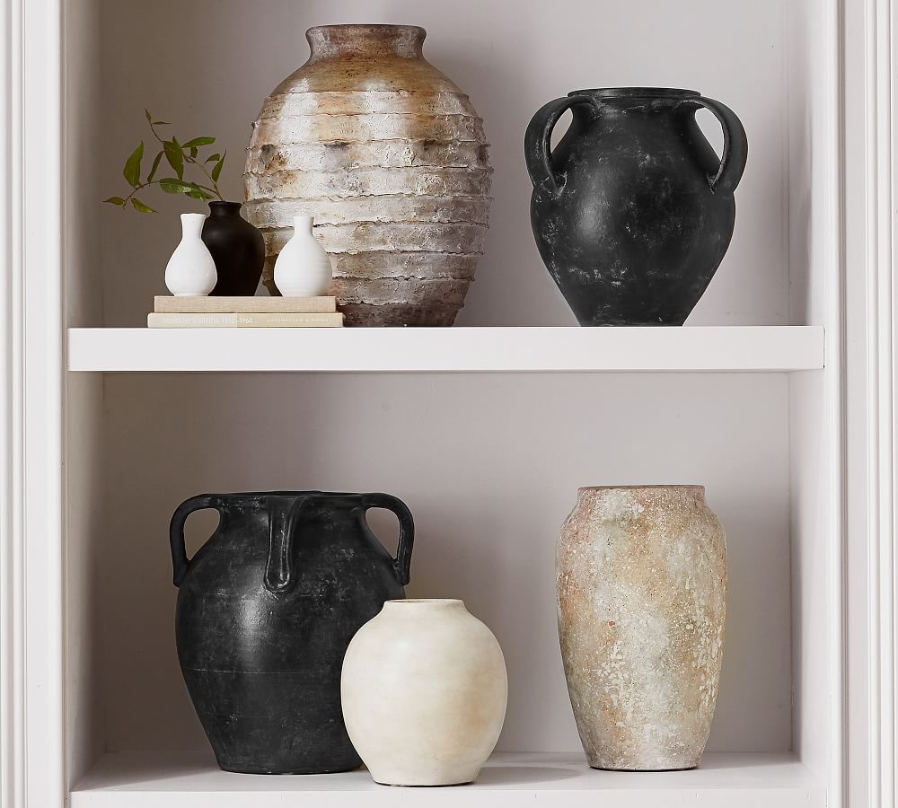 artisan hand painted earthenware vases