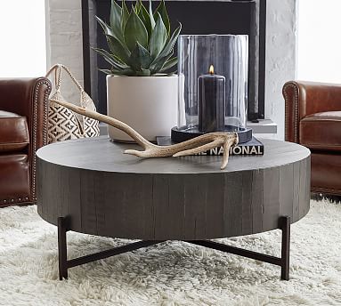 Fargo 40 Round Reclaimed Wood Coffee, Pottery Barn Round Glass Coffee Table