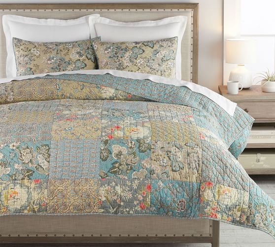 Neena Patchwork Cotton Quilt Twin, Pottery Barn Twin Bedding