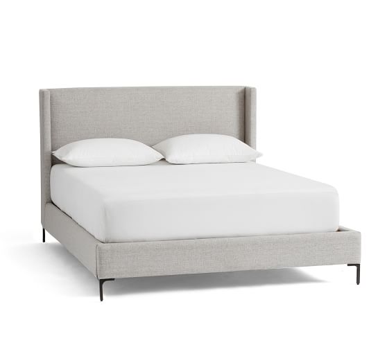 Upholstered Bed Frame Flash S, White Upholstered Headboard Full Size