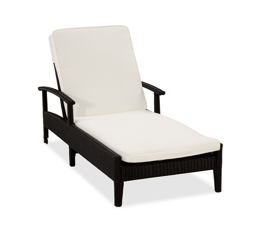 Palmetto AllWeather Wicker Outdoor Chaise Lounge, Black Pottery Barn