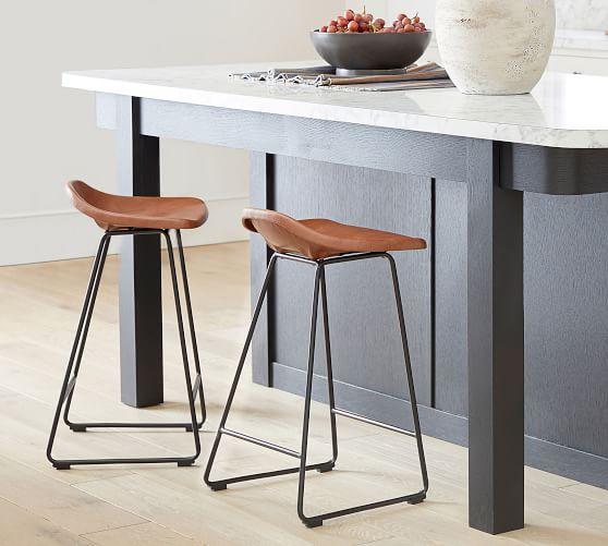 Brenner Leather Bar Counter Stool, Leather Counter Chairs