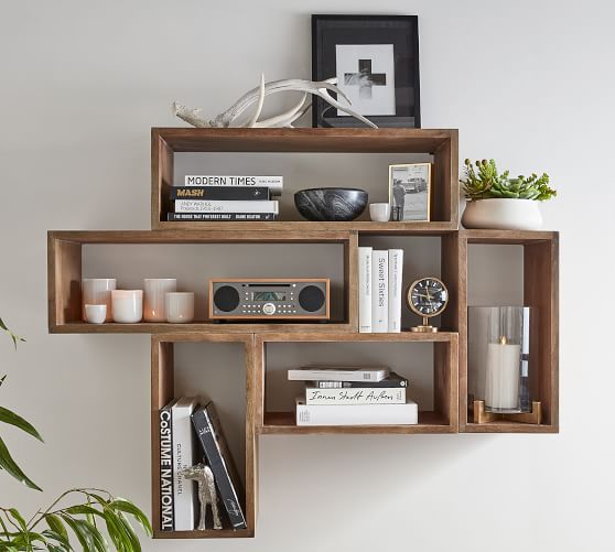 Reed Open Floating Shelves Pottery Barn, Rustic Wall Shelves Pottery Barn