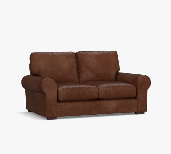 Turner Roll Arm Leather Sofa Pottery Barn, Leather Couch And Love Seat