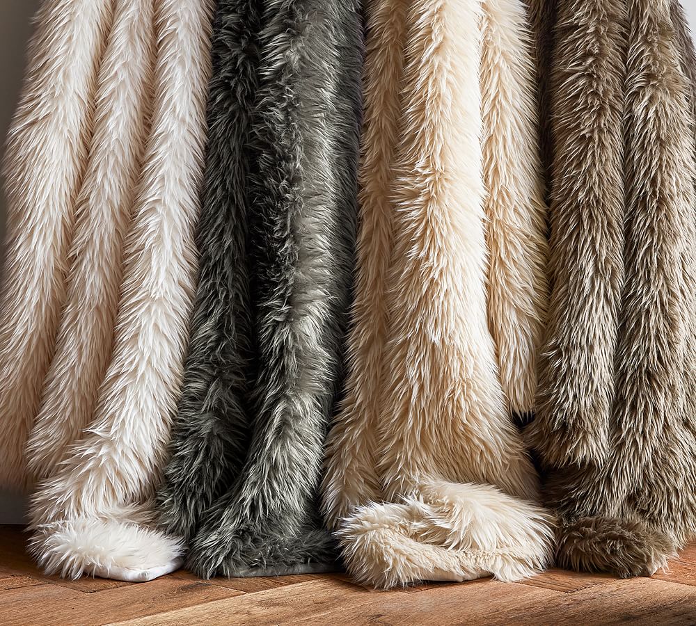 Faux Real Fur Throw Pottery Barn Faux Real Fur Throw Pottery Barn