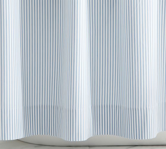 Wheaton Striped Organic Shower Curtain, Pottery Barn Ticking Stripe Shower Curtain