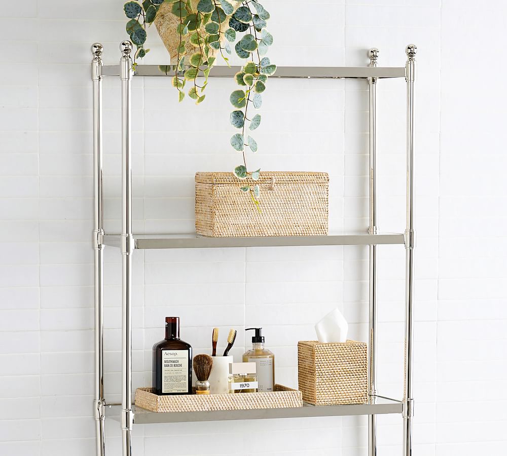 Metal Over the Toilet Etagere, Polished Nickel finish Pottery Barn