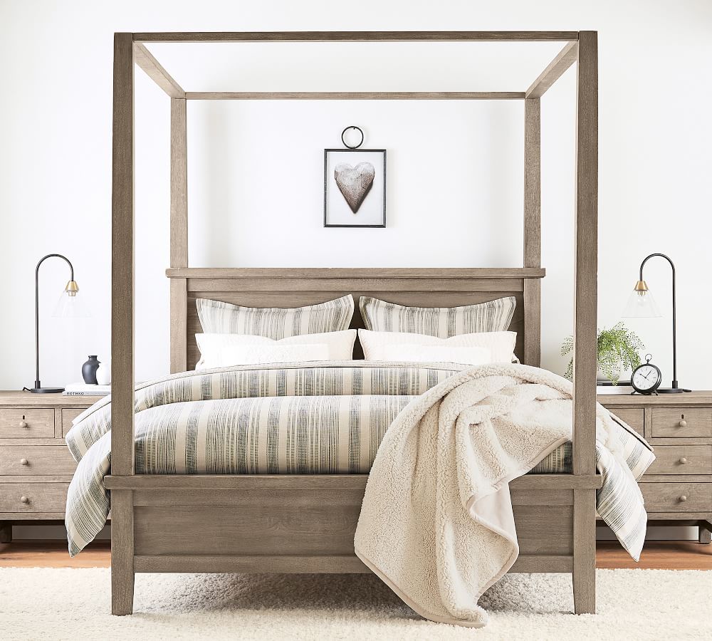 Farmhouse Canopy Bed Wooden Beds, Lauren King Metal Canopy Bed