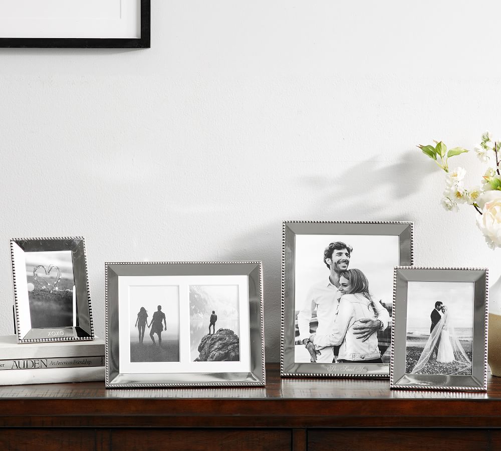 Personalized Silver Plated Beaded Frames Pottery Barn