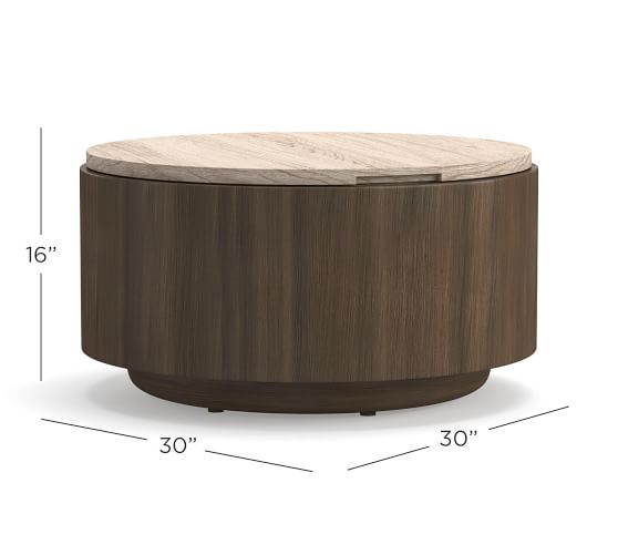 Gilman 30 Round Storage Coffee Table, 30 Inch Round Coffee Table With Shelf