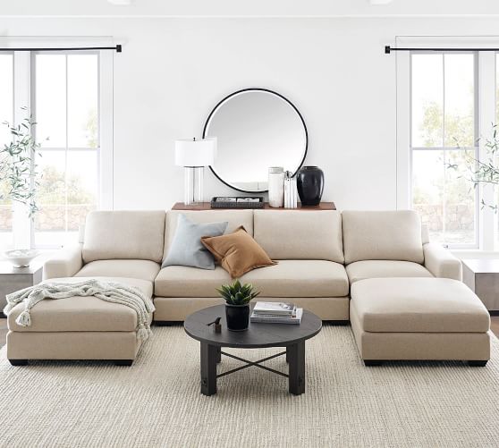 Big Sur Square Arm Upholstered Modular, Coffee Table For U Shaped Sectional Sofa