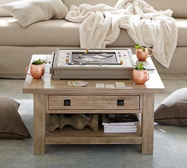 Benchwright 36 Square Coffee Table, Pottery Barn Benchwright Console Table