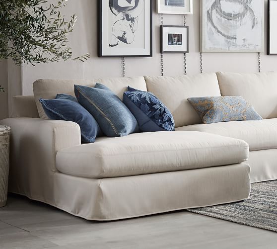Big Sur Square Arm Slipcovered U Shaped Double Chaise Sectional Pottery Barn Big Sur Square Arm Slipcovered U Shaped, Pottery Barn Sectional Sofa Slipcovers