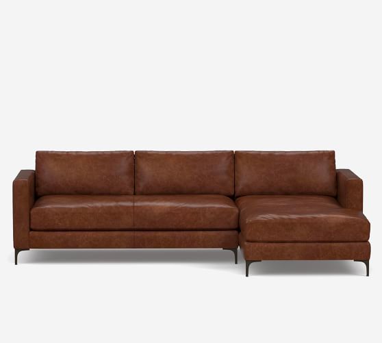 Jake Leather Sofa Chaise Sectional, Leather Chaise Sofa Sectional