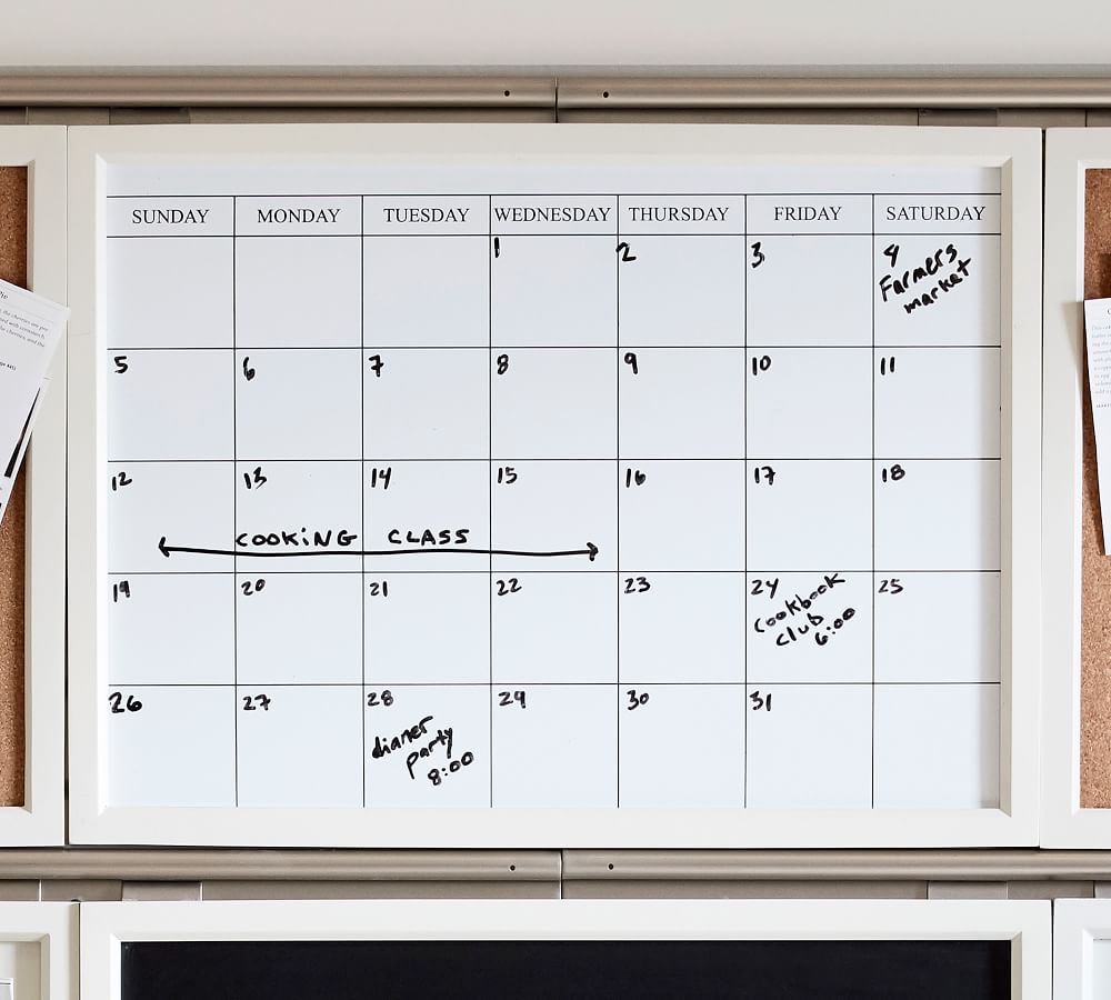 Daily Organization System Magnetic Whiteboard Calendar Pottery Barn