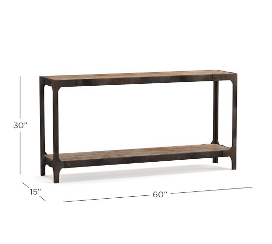 Clint 60 Reclaimed Wood Console Table, 60 Inch Wide Acrylic Console Table