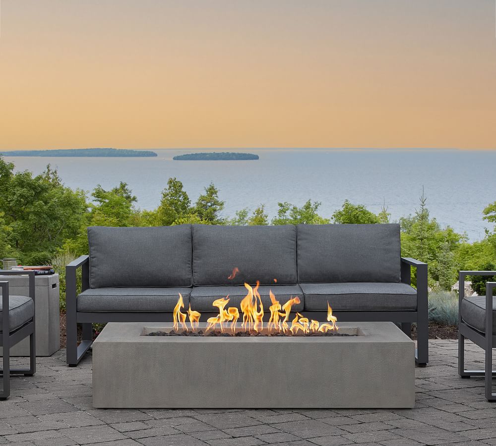 Abbott 60 X 30 Concrete Low, Rectangular Outdoor Fire Pit Table